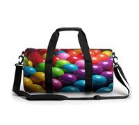Gym Bag for Men Women Love Heart Surrounded by White Lines Duffel Bag Overnight Bag with Compartment Gym Sackpac, Neatly Arranged Balls, 17.7in/9in/9in