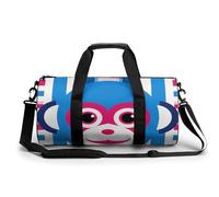 Gym Bag for Men Women Love Heart Surrounded by White Lines Duffel Bag Overnight Bag with Compartment Gym Sackpac, Lucky Monkey Face, 17.7in/9in/9in