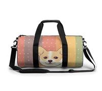 Gym Bag for Men Women Love Heart Surrounded by White Lines Duffel Bag Overnight Bag with Compartment Gym Sackpac, Little Corgi, 17.7in/9in/9in