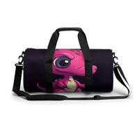 Gym Bag for Men Women Love Heart Surrounded by White Lines Duffel Bag Overnight Bag with Compartment Gym Sackpac, Peach Little Dinosaur, 17.7in/9in/9in