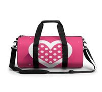 Gym Bag for Men Women Love Heart Surrounded by White Lines Duffel Bag Overnight Bag with Compartment Gym Sackpac, Love Heart Surrounded by White Lines, 17.7in/9in/9in