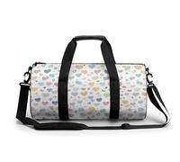 Gym Bag for Men Women Mauna Kea Summit Sunset Duffel Bag Overnight Bag with Compartment Gym Sackpac, Contains Many Hearts, 17.7in/9in/9in