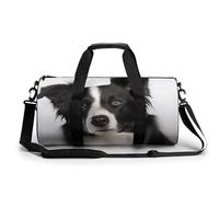 Gym Bag for Men Women Monkey Lemur Cute Duffel Bag Overnight Bag with Compartment Gym Sackpac, Border Collie, 17.7in/9in/9in