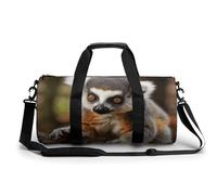 Gym Bag for Men Women Monkey Lemur Cute Duffel Bag Overnight Bag with Compartment Gym Sackpac, Monkey Lemur Cute, 17.7in/9in/9in