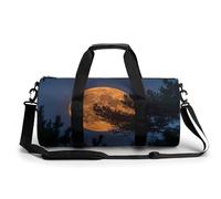 Gym Bag for Men Women,Moon Behind Tree Printed Workout Bags,Small Travel Duffle Bags for Traveling Overnight Weekender Bag Personal Item Travel Bag Large Sport Bag, Moon Behind Tree, 17.7in/9in/9in