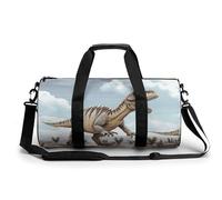 Gym Bag for Men Women Night Crow Duffel Bag Overnight Bag with Compartment Gym Sackpac, Dinosaur Walking Dinosaur Walking, 17.7in/9in/9in