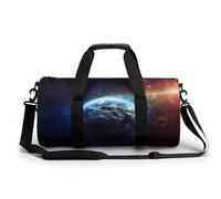 Gym Bag for Men Women Patriotic Old Red Truck Duffel Bag Overnight Bag with Compartment Gym Sackpac, Space Planet Earth, 17.7in/9in/9in