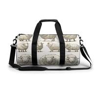 Gym Bag for Men Women,Sheep in Different Poses Printed Workout Bags,Small Travel Duffle Bags for Traveling Overnight Weekender Bag Personal Item Travel Bag Large Sport Bag, Sheep in Different Poses,