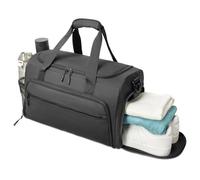 Gym Bag for Men Women, Small Fitness Workout Sports Bag with Wet Pocket & Shoes Compartment, Water Resistant Overnight Weekender Duffel Bag, Black, One Size, Simple and Practical