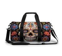 Gym Bag for Men & Women Sugar Skulls1 Printed with Shoe & Wet Compartment - Duffle Bag for Travel, Sports, Fitness & Workout