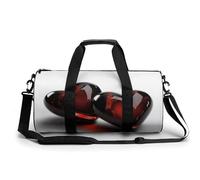 Gym Bag for Men Women Sunset Poster Duffel Bag Overnight Bag with Compartment Gym Sackpac, Transparent Two Hearts, 17.7in/9in/9in