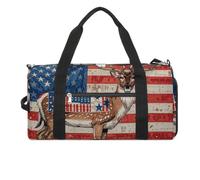Gym Bag for Men Women Travel Duffle Bag Americana Flag Deer Carry On Weekender Bag with Shoe Compartment, style, One size, Style, One size