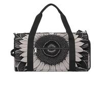 Gym Bag for Men Women Travel Duffle Bag Black And White Sunflowers Carry On Weekender Bag with Shoe Compartment, style, One size, Style, One size