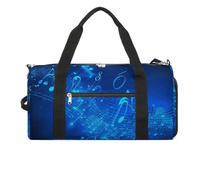 Gym Bag for Men Women Travel Duffle Bag Blue Musical Notes Carry On Weekender Bag with Shoe Compartment, style, One size, Style, One size