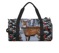 Gym Bag for Men Women Travel Duffle Bag Cow Deer Trees Christmas Carry On Weekender Bag with Shoe Compartment, style, One size, Style, One size