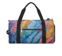 Gym Bag for Men Women Travel Duffle Bag Hand Drawn Feathers Carry On Weekender Bag with Shoe Compartment, style, One size, Style, One size