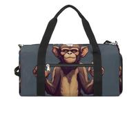 Gym Bag for Men Women Travel Duffle Bag Monkey Raises His Hand Carry On Weekender Bag with Shoe Compartment, style, One size, Style, One size