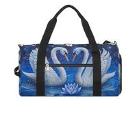 Gym Bag for Men Women Travel Duffle Bag Two White Swans Carry On Weekender Bag with Shoe Compartment, style, One size, Style, One size