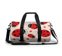 Gym Bag for Men Women Two Dolphins in The Water Duffel Bag Overnight Bag with Compartment Gym Sackpac, Ladybug, 17.7in/9in/9in