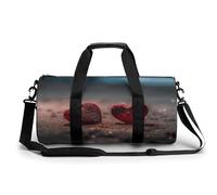 Gym Bag for Men Women,Two Shaped Hearts Printed Workout Bags,Small Travel Duffle Bags for Traveling Overnight Weekender Bag Personal Item Travel Bag Large Sport Bag, Two Shaped Hearts, 17.7in/9in/9in