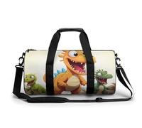 Gym Bag for Men Women Violin Sheet Music Duffel Bag Overnight Bag with Compartment Gym Sackpac, Cartoon Dinosaur Images, 17.7in/9in/9in