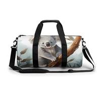 Gym Bag for Men Women Watercolor Pink Cherry Florals Duffel Bag Overnight Bag with Compartment Gym Sackpac, Koala and Butterfly, 17.7in/9in/9in