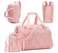 Gym Bag for Women, 40L Sports Travel Duffel Bag Gym Backpack with Shoe Compartment, Carry on Weekender Overnight Bag, Personal Item Travel Bag Workout Tote Bag, Pink…, L, Sports Bag