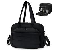 Gym Bag for Women, Duffle Bag for Travel with Wet Pocket, Lightweight Carry on Weekender Duffel Laptop Bag, Water Resistant, Black, 17.5 x 8.5 x 12.5 inches
