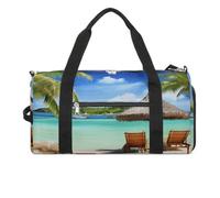 Gym Bag for Women Men,Tropical Holidays Print Gym Bag,reusable Gym Bag,gym Bag with Shoe Compartment, style, One Size, Modern