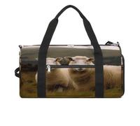 Gym Bag for Women Men,Two White Sheep Print Gym Bag,reusable Gym Bag,gym Bag with Shoe Compartment, style, One Size, Modern