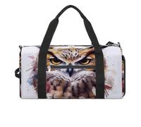 Gym Bag for Women Men,Watercolor Cool Owl Head Print Gym Bag,reusable Gym Bag,gym Bag with Shoe Compartment, style, One Size, Modern