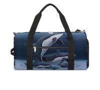 Gym Bag for Women Men,Whale Family Print Gym Bag,reusable Gym Bag,gym Bag with Shoe Compartment, style, One Size, Modern