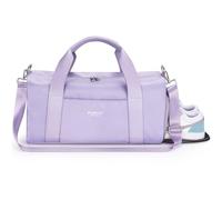 Gym Bag for Women,Pu Leather Handle,Dry Wet Separated with Shoe Compartment & Wet Pocket,Waterproof Duffle Bag for Travel Sports Fitness Workout Athletic (Purple, 19"-Medium)
