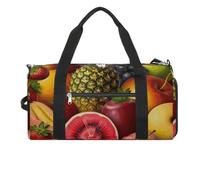 Gym Bag Fresh Juicy Fruits Pineapple Berries Watermelon Grape Orange Printed Duffle Bag Yoga Bag Small Printed Gym Bag for Gym Travel Swimming