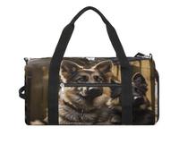 Gym Bag German Shepherd Gym Bag for Women Men Backpack Gym Bag with Shoe Compartment Reusable Gym Bag Mini Gym Bag, German shepherd, One Size