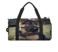 Gym Bag German Shepherd Puppy Gym Bag for Women Men Backpack Gym Bag with Shoe Compartment Reusable Gym Bag Mini Gym Bag, German Shepherd Puppy, One Size