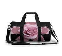 Gym Bag Glowing Zebra Duffel Bag for Men Women Overnight Bag with Shoe Compartment Workout Bags, Glitter rose, 17.7in/9in/9in, Art Deco