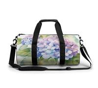 Gym Bag Honey Animal Duffel Bag for Men Women Overnight Bag with Shoe Compartment Workout Bags, Hydrangea Watercolor, 17.7in/9in/9in, Art Deco