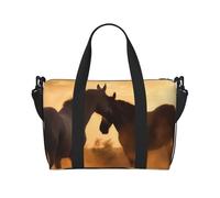 Gym Bag Horses in Love Duffel Bag for Men Women Travel Overnight Bag with Shoe Compartment Workout Bags