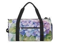 Gym Bag Hug Tree Sloth Duffel Bag for Men Women Overnight Bag with Shoe Compartment Workout Bags, Hydrangea Watercolor, One Size, Art Deco
