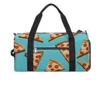 Gym Bag I Love Penguins Duffel Bag for Men Women Overnight Bag with Shoe Compartment Workout Bags, Green Pizza Slices, One Size, Art Deco