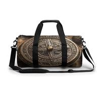 Gym Bag I Love Penguins Duffel Bag for Men Women Overnight Bag with Shoe Compartment Workout Bags, Magical Norse Runes Compass, 17.7in/9in/9in, Art Deco