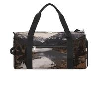 Gym Bag Killer Whale Duffel Bag for Men Women Overnight Bag with Shoe Compartment Workout Bags, Landscape, One Size, Art Deco