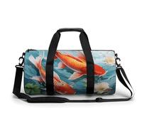 Gym Bag Killer Whale Duffel Bag for Men Women Overnight Bag with Shoe Compartment Workout Bags, Pretty Red carp Fish, 17.7in/9in/9in, Art Deco