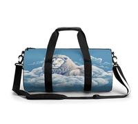 Gym Bag, Lamb with A Lion Printed Gym Bag,cylinder Gym Bag,sports Luggage Bag,weekend Luggage Bag, Lamb with A Lion, 17.7in/9in/9in, Stylish