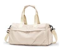 Gym Bag Large Capacity Folding Bag for Women Travel Bag Portable Weekend Bag Luggage Hand Bag Fitness Bag(Beige)