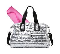 Gym Bag - Large Capacity Lightweight Tote, Fitness Bag with Multiple Compartments for Training Fitness, Swimming, Yoga, W nd Road Trip, Silver, Se référer au descriptif, Refer to description