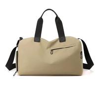 Gym Bag Large Capacity Oxford Cloth Travel Bags Solid Fitness Bags Thickened Fabric High Capacity Waterproof Luggage Sports Bags for Fitness(Khaki)