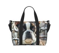 Gym Bag Lovely Boston Terrier Duffel Bag for Men Women Travel Overnight Bag with Shoe Compartment Workout Bags