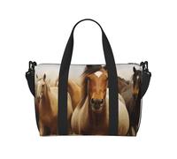 Gym Bag Many Horses Duffel Bag for Men Women Travel Overnight Bag with Shoe Compartment Workout Bags